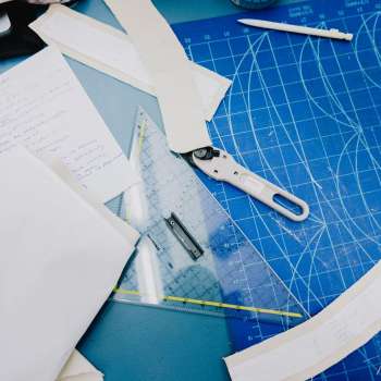 Sewing supplies on the table