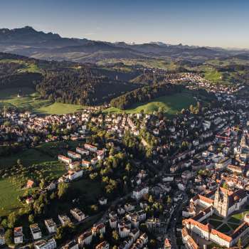 St.Gallen, Dom, St.Laurenzen, Luftansicht, Drohnenaufnahme, Luftbild