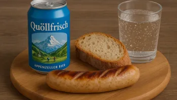 Bratwurst, Brot & Bier/Mineral für 8.00 CHF